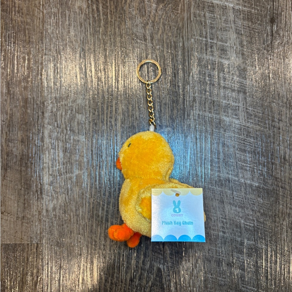 Yellow Plush Chick Keychain - Cute Chick Pom Keyring
